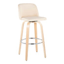 Toriano - Contemporary Fixed Height Barstool & Swivel With Round Footrest (Set of 2) by HouseOfZazla