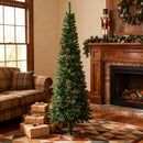 Slim Pine Needles Xmas Tree - 7.5 Foot Pencil Christmas Tree