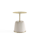Anderson - Upholstered End Table With Round Top by HouseOfZazla