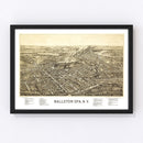 Vintage Map of Ballston Spa, New York 1890