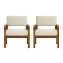 Outdoor Acacia Wood Armchair Set with Weather-Resistant Cushions by HouseOfZazla
