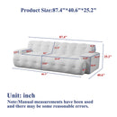 87.4-Inch Cloud Series Minimalist Button-Tufted Square Arm Three-Seater Sofa
