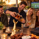 Football Decanter with 2 Football Whiskey & Wine Glasses