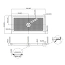 60" x 32" Shower Base, Central Drain Single Threshold