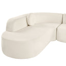 Extra Large Sectional Sofa Soft Fabric Upholstery, Elegant Curved Design With 3 Round Cushions, High-Resilience Foam by HouseOfZazla