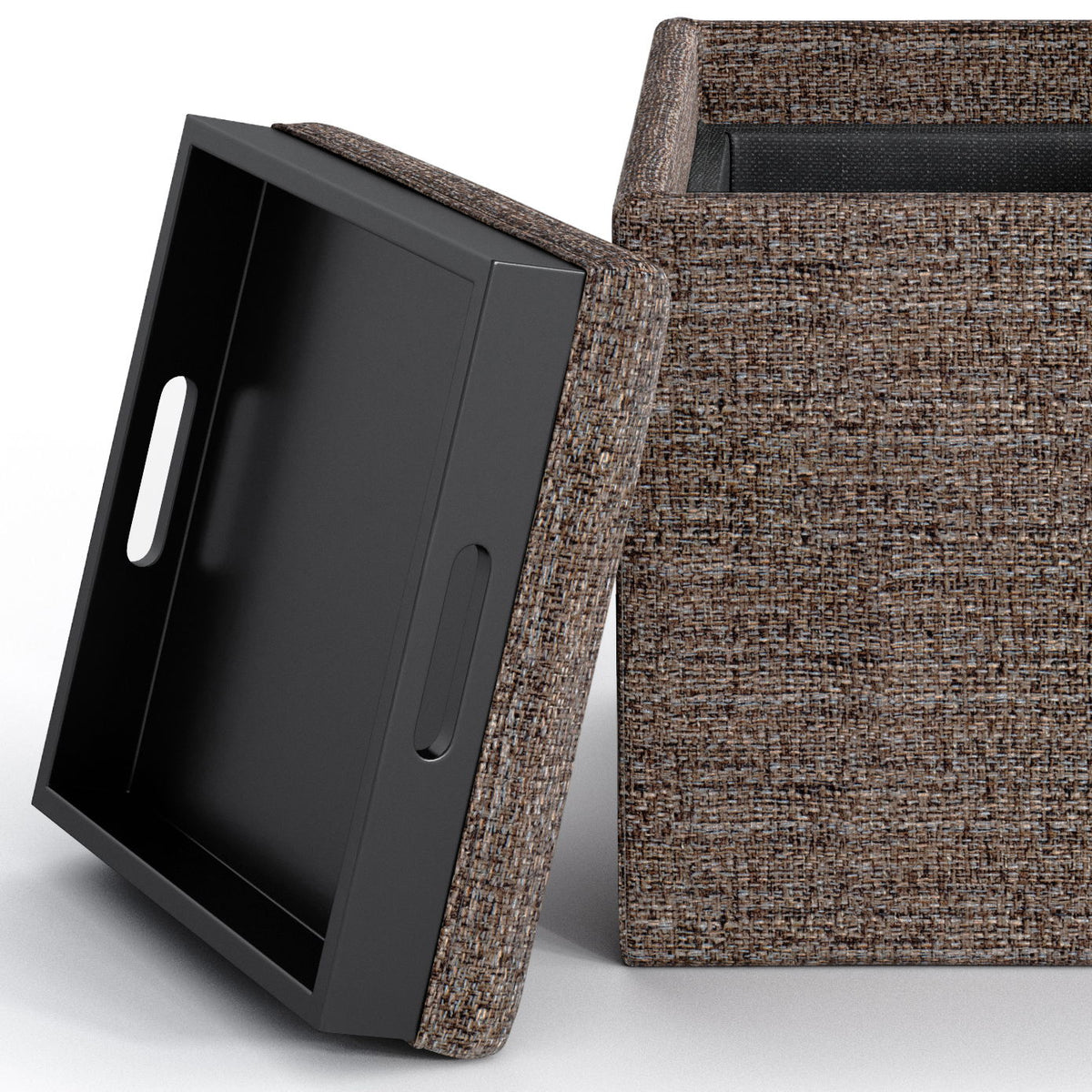 Rockwood - Upholstered Cube Storage Ottoman With Tray, photo 39 of 40