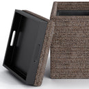 Rockwood - Upholstered Cube Storage Ottoman With Tray by Unique Piece Furniture