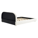 Cream Style Fabric Upholstered Bed, Simple Modern Bedroom Double Bed, Queen by HouseOfZazla