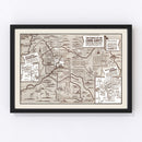 Vintage Map of Sequoia National Park & General Grant National Park 1937