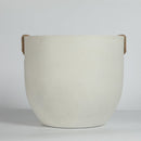 Round Concrete Planter Set of 2, Large Handmade Off White Pots