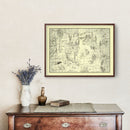 Vintage Map of Sequoia National Park 1945