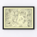 Vintage Map of Sequoia National Park 1945