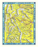 Vintage Map of Rocky Mountain National Park 1948