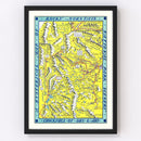 Vintage Map of Rocky Mountain National Park 1948