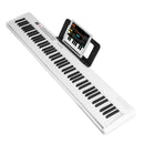 Folding Piano Keyboard 88 Keys Rechargeable Full Size Semi Weighted Piano Digital ElectronicÊPiano with LCD Screen Carry Bag Mic Sheet Music Stand Sti
