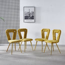 Modern Chair With Iron Tube Legs, Soft Cushions And Comfortable Backrest, Suitable For Dining Room, Living Room, Cafe, Hairball Back by HouseOfZazla
