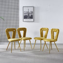 Modern Chair With Iron Tube Legs, Soft Cushions And Comfortable Backrest, Suitable For Dining Room, Living Room, Cafe, Hairball Back by Unique Piece Furniture