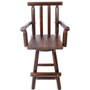 Rustic Bar Stool, Fir Wood Construction, Wide Armrest by HouseOfZazla