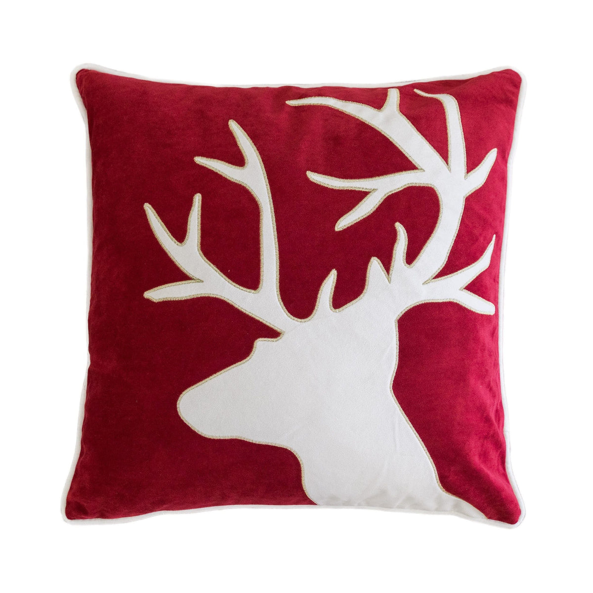 Holiday Reindeer Velvet Accent Pillow 20x20, photo 2 of 10