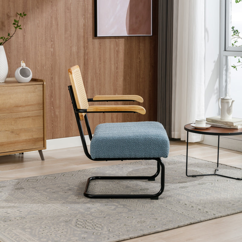 Accent Chair - Modern Industrial Slant Armchair with Metal Frame - Premium High Density Soft Single chair for Living Room Bedroom