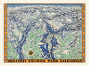 Vintage Map of Yosemite National Park 1955