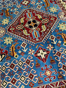 Hand-Knotted Afghani Kazak Wool Rug – 5’0″  x  6’10″