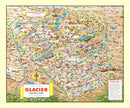 Vintage Map of Glacier National Park 1953