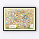 Vintage Map of Glacier National Park 1953