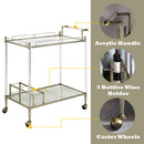 Cirro - Antique Mirror Wire Brass Serving Cart - Antique Brass / White by Unique Piece Furniture