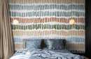 Minimalist Boho Wallpaper Peel and Stick Mural. Pastel Color Brush Strokes Stripes Pattern Design.
