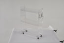 Acrylic Rolling Side Table - 3 Tiers End Table with Lockable Wheels - Small Clear Table for Living Room