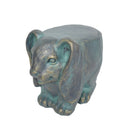 13inch High Rabbit Garden Stool, Lightweight Concrete, Gold Patina Finish, No Assembly Required