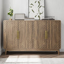 Sideboard Buffet Cabinet With Carved Doors And Adjustable Layer Board by Unique Piece Furniture