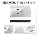 Modern Wall Mounted Bathroom Vanity with Resin Sink and Storage Rack