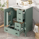 Bathroom Vanity With Integrated Basin, Soft Close Drawers, Door Mounted Double Layer Shelf by HouseOfZazla