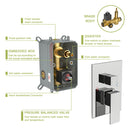 Dual Shower Head System With Ceiling Mount And Rough In Valve