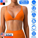 Women Deep V-Neck Sports Bra for Gym - Low-Impact Comfort by LJGDeals