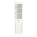 Retro Style 75'' Tall Display Shelf With Cabinet For Hallways Living Room Kitchen - White by HouseOfZazla