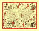 Vintage Map of United States 1952