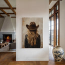 Wild West Blonde in Denim and Hat