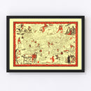 Vintage Map of United States 1952