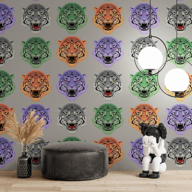 Asian Tiger Wallpaper Peel and Stick Wall Mural.