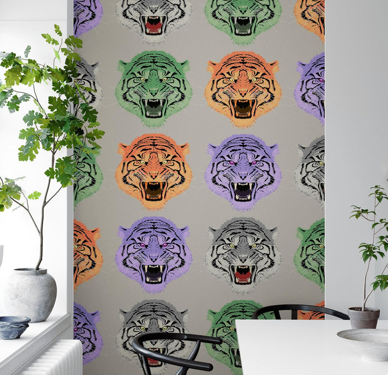 Asian Tiger Wallpaper Peel and Stick Wall Mural.