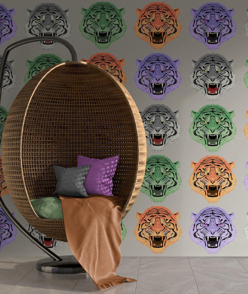 Asian Tiger Wallpaper Peel and Stick Wall Mural.