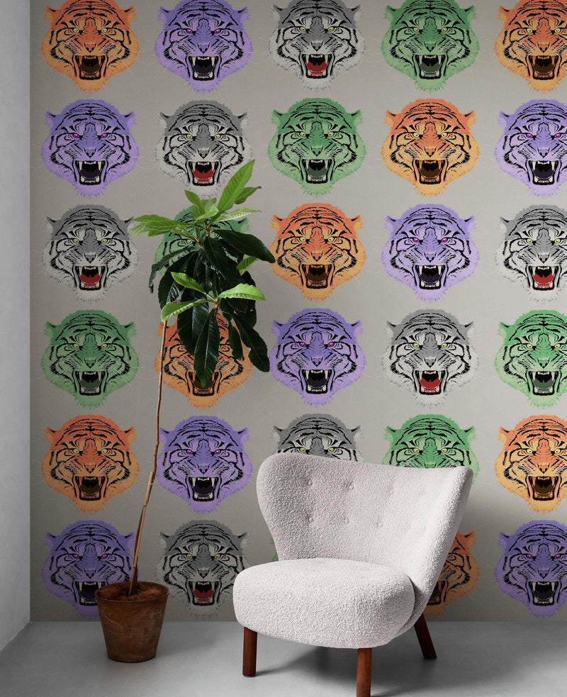 Asian Tiger Wallpaper Peel and Stick Wall Mural.