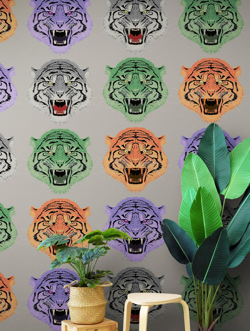 Asian Tiger Wallpaper Peel and Stick Wall Mural.