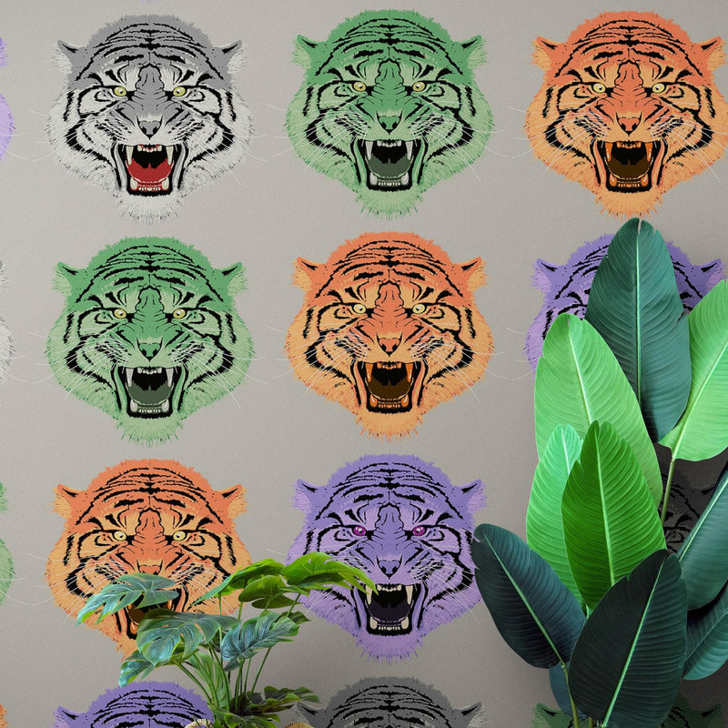 Asian Tiger Wallpaper Peel and Stick Wall Mural.