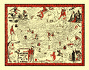 Vintage Map of United States 1952