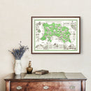 Vintage Map of Jersey, England 1957