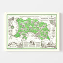 Vintage Map of Jersey, England 1957